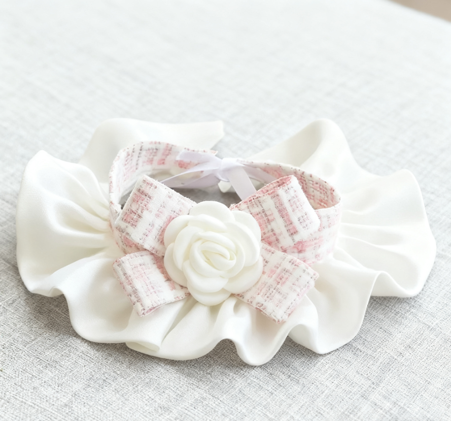 AC:Camellia flower pet collars